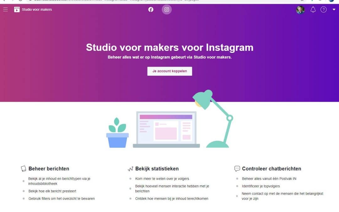 Instagram koppelen aan Facebook Creator Studio